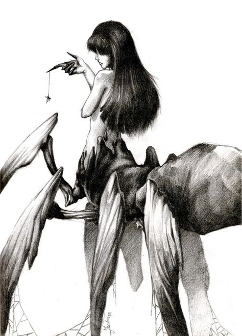 Spider Human Hybrid | Monday, January 9, 2012 Spider Demon, Deadly Creatures, Spider Queen, Japanese Folklore, Mythical Beast, Spider Woman, Mythical Creatures Art, Mythological Creatures, Mystical Creatures