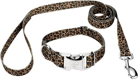 Amazon.com : Country Brook Petz - Premium Leopard Print Dog Collar and Leash - Animal Prints Collection with 8 Wild Designs (1 Inch, Medium) : Pet Supplies Dog Collar And Leash, Dog Collars & Leashes, Dog Neck, Animal Prints, Goldendoodle, Dog Leash, Collar And Leash, Walk On, Dog Collar