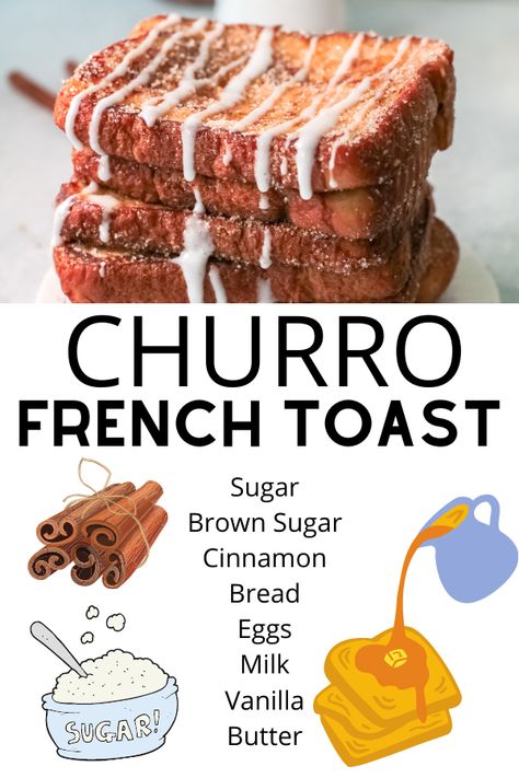 stack of French toast on a plate Overnight Breakfast Ideas, French Toast Balls, Gourmet French Toast, Homemade French Toast Recipe, Crunchy French Toast, Churro Recipe, Churro French Toast, French Toast Recipe Cinnamon, Awesome French Toast Recipe