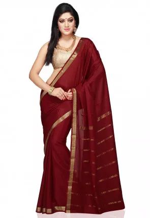 Pure Mysore Silk Saree in Maroon Pure Mysore Silk Saree, Mysore Silk Sarees, South Indian Blouse Designs, Bollywood Designer Sarees, Latest Indian Saree, Mysore Silk Saree, Silk Sarees With Price, Mysore Silk, Cotton Saree Designs