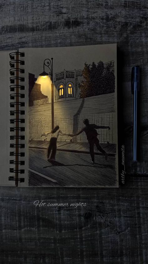 “As music is the poetry of sound, so is painting the poetry of sight” just a simple pen sketch to match the vibes of this wonderful… | Instagram Sky Art Painting, Pen Art Drawings, Cool Pencil Drawings, Glowing Art, Mandala Art Lesson, Landscape Art Painting, Art Painting Gallery, Pen Sketch, Small Canvas Art