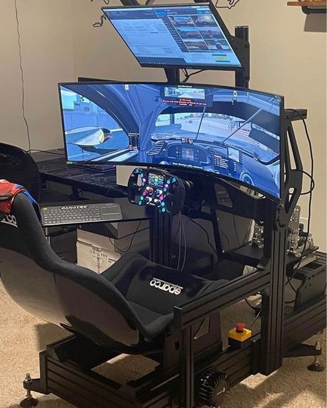 F1 Gaming Setup, F1 Simulator Room, F1 Simulator, Racing Cockpit, Vr Gaming, Bilik Idaman, Real Racing, Video Game Room Design, Racing Simulator