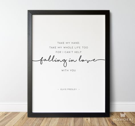 Elvis Presley 2nd anniversary gift, song lyrics print wedding gift, wedding décor Valentines day gift /01 by MomokaiPrintables on Etsy Elvis Print, Girlfriend Song, Falling In Love Songs, Wedding Song Art, Elvis Presley Gifts, Valentines Day Gifts Boyfriends, Can't Help Falling In Love, Song Art, 2nd Anniversary Gift