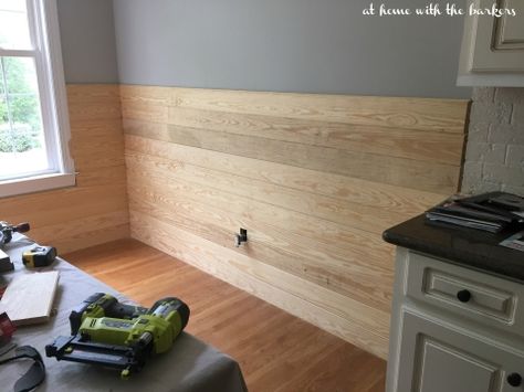 How to install Plank walls Wood Planks On Wall, Diy Beverage Bar, Pine Tongue And Groove Walls, Wooden Planks On Wall, Tongue And Groove Walls, Cabin Renovation, Mold In Bathroom, Plank Walls, Ceramic Floor Tiles