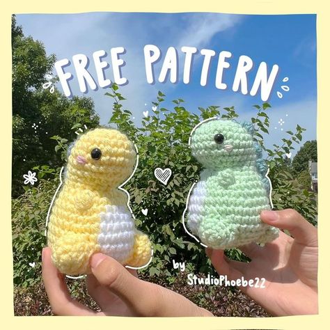 Crochet Dinosaur Pattern Free, Dino Pattern, Crochet Dinosaur Patterns, Easy Crochet Animals, Crochet Mignon, Animal Crochet, Quick Crochet Patterns, Crochet Dinosaur, Pola Amigurumi