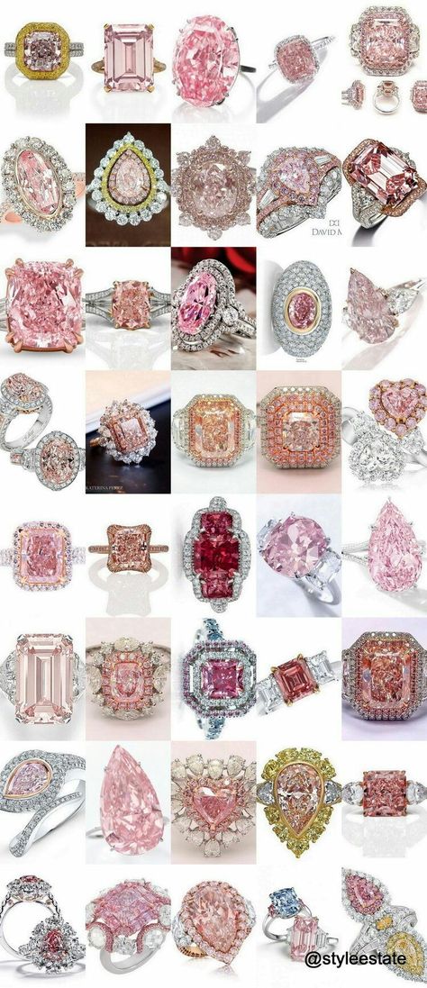 Pink Diamond Rings, Fancy Pink Diamond Ring, Dig Jewelry, Stunning Rings, Nude Bags, Pink Diamond Jewelry, Oc Reference, Yellow Diamond Ring, Rings And Bracelets