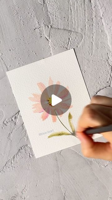 Lisa Lam | Watercolorist on Instagram: "Easy Watercolor Daisy For Beginners 🌸" Daisy Watercolor Painting Easy, Easy Watercolor Art For Beginners, Watercolor Art For Beginners Tutorials, Water Colors For Beginners, Watercolor Flowers Easy, Watercolour Daisy, Learning Watercolor, Daisy Watercolor, Watercolor Painting Easy