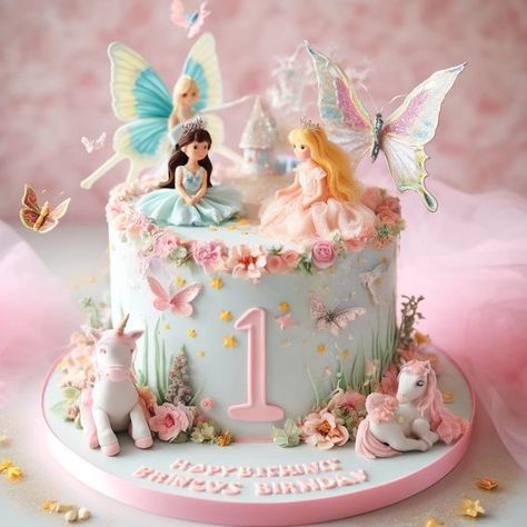 Perfectly Sweet Selecting the Ideal Birthday Cake for Your 1-Year-Old Baby Girl (3) Fairy Princess Cake, One Year Birthday Cake, Birthday Cake Girl, Rosé Birthday Cake, 1st Bday Cake, Fairy Tale Princess, 1 Year Baby, Cake Girl