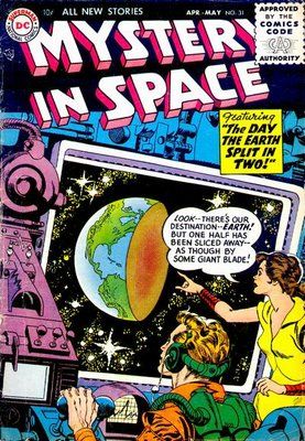 Mystery In Space ~ 50's Graphic Novel Cover, Old Comic Books, Silver Age Comics, Comic Book Art Style, Classic Comic Books, Sci Fi Comics, Dc Comic Books, Old Comics, Vintage Comic Books