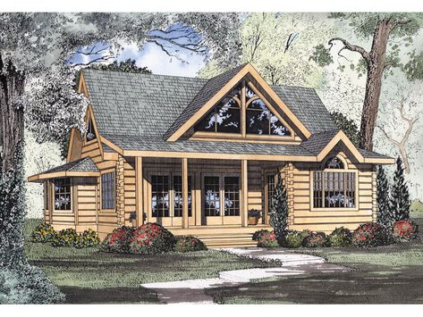 Logan Creek Log Cabin Home  from houseplansandmore.com Log Cabin House Plans, Log Cabin House, Log Cabin Plans, Log Home Plan, Log Home Floor Plans, Log Home Plans, Small Log Cabin, Cabin Floor Plans, Monster House Plans