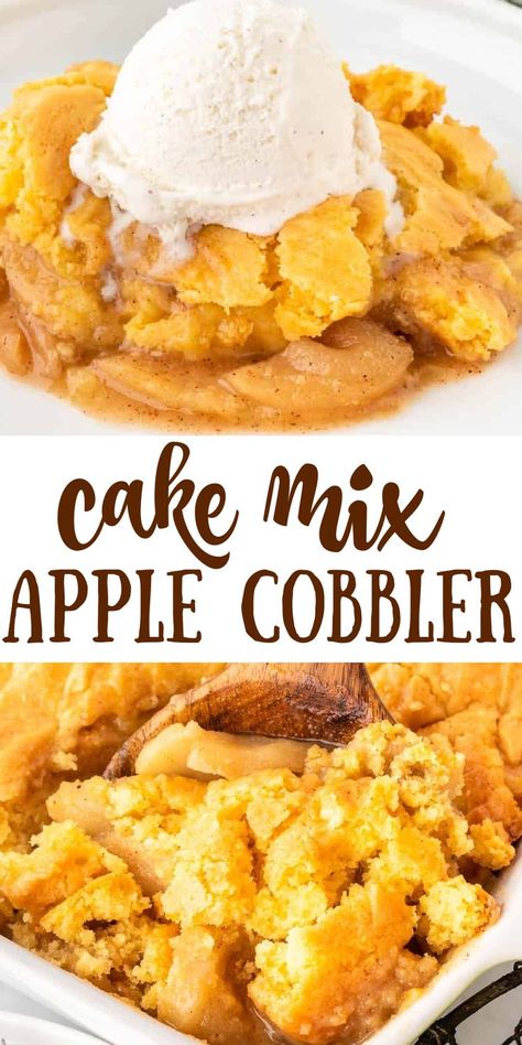 Cake Mix Apple Cobbler, Homemade Apple Cobbler, Easy Apple Cobbler, Apple Cobbler Easy, Cobbler Cake, Cake Mix Cobbler, Apple Dump Cake, Apple Cobbler Recipe, Cobbler Easy