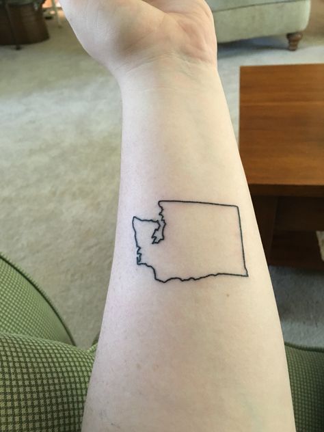 Wa State Tattoo, Washington State Tattoo, Washington State Tattoos, W Tattoo, State Tattoos, Wa State, Shape Tattoo, Aesthetic Tattoo, Washington State