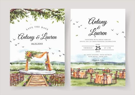 Wedding Illustration Card, Wedding Gate, Hindu Wedding Invitations, Digital Invitations Wedding, Watercolor Wedding Invitation, Wedding Illustration, Invitations Wedding, Watercolor Invitations, Unique Wedding Invitations