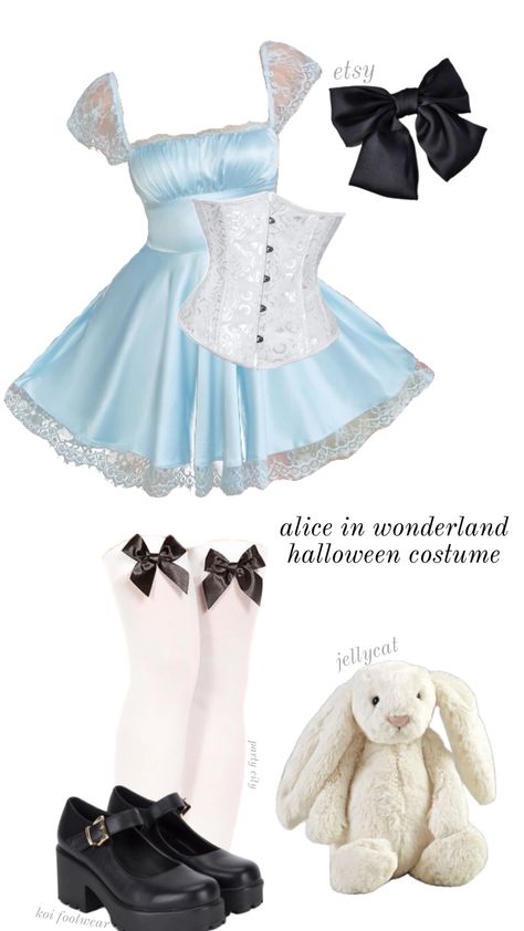 alice in wonderland halloween costume inspo Alice In Wonderland Outfit Aesthetic, Alice And Wonderland Outfits, Disney Bound Alice In Wonderland, Alice In Wonderland Alice Costume, Costume Inspo Halloween, Alice In Wonderland Inspired Outfits, Alice In Wonderland Halloween Costume, Alice In Wonderland Halloween, Wonderland Outfit