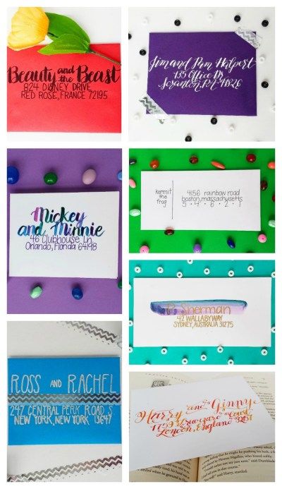 Fork Bow, Address An Envelope, Homemade Envelopes, Address Envelopes, Tombow Dual Brush Pen, Envelope Lettering, Watercolor Calligraphy, Dollar Tree Finds, Handmade Envelopes