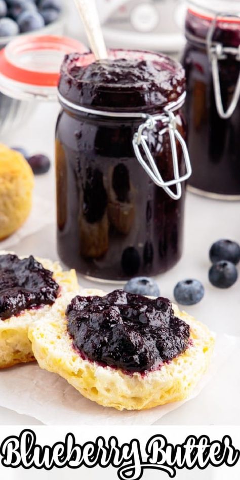 Canning Blueberry Butter, Blueberry Butter Canning Recipe, Blueberry Butter Recipe, Blueberry Butter, Blueberry Cinnamon Rolls, Fruit Butters, Fruit Butter, Blueberry Jam Recipe, Spaceships And Laser Beams