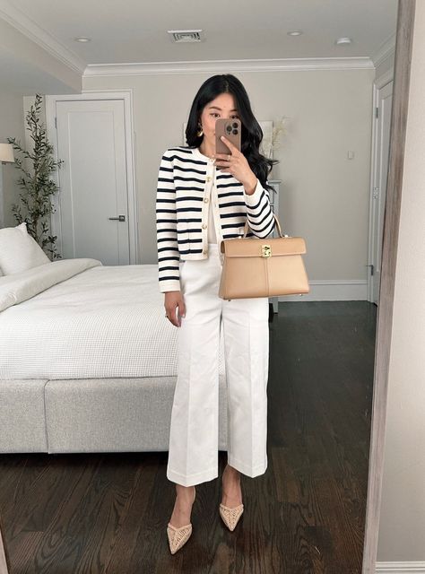 White Pants Outfit, Petite Business Casual, Corporate Outfits, Summer Work Outfits, Wide Leg Cropped Pants, A Goddess, Different Dresses, Interview Outfit, Casual Work Outfits