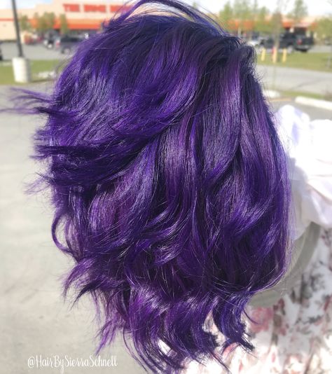 Jewel Tones! Gorgeous purple #purplehair #mermaidhair #galaxyhair #hairbysierraschnell #colormelt #americansalon #wasillaalaska #wasillaalaskahair #envysalonstudio Cool Toned Purple Hair, Medium Purple Hair, Royal Purple Hair, Jewel Tone Hair, Violet Purple Hair, Vibrant Purple Hair, Bright Purple Hair, Short Purple Hair, Blue Purple Hair