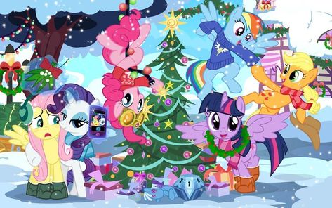 Mlp Christmas Pfp, Mlp Christmas, Fluttershy Rarity, Sweater Tree, Fluttershy Pinkie Pie, Twilight Sparkle Alicorn, Mane 6, Princess Twilight Sparkle, My Little Pony Twilight