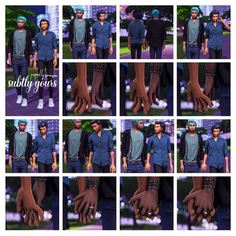 Body Turnaround, Story Poses, Sims 4 Couple Poses, Sims Poses, Walking Poses, Sims 4 Male Clothes, 4 Poses, Romantic Couple Poses, Couples Walking