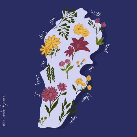 Nour Tamim on Instagram: ““Dear Lebanon, I hope one day you will heal and bloom again” 🌸🌻🌼🌺🕊 . . . . . . . . #lebanese_artists #lebanese_artist #Lebanese_art…” Lebanese Illustration, Lebanese Art, Lebanon Art, I Hope One Day, Heart Drawing, Lebanon, One Day, I Hope, Notebook