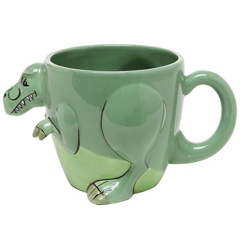 Amazon.com | 3-D Shaped T-Rex Dinosaur Design Ceramic Mug / Novelty Cup / Decorative Drinkware, Green - MyGift Home: Coffee Cups & Mugs Dinosaur Mug, Novelty Cups, The Good Dinosaur, A Dinosaur, Dinosaur Design, Ceramics Pottery Art, Design Coffee, Cute Dinosaur, Decorative Pots