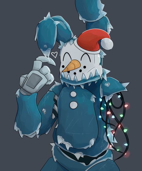 Fnaf Christmas Wallpaper, Fnaf Christmas Pfp, Christmas Fnaf, Fnaf Christmas, Withered Bonnie, Bonnie Fnaf, Fnaf Foxy, Fnaf 2, Fnaf Fanart