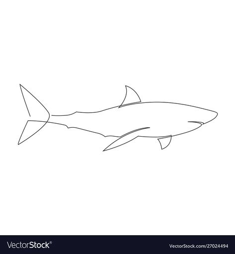 One line shark design silhouette logo design Vector Image Shark One Line Tattoo, Shark Design Tattoo, Shark Tattoo Line, Shark Stencil Tattoo, Line Work Shark Tattoo, Dainty Shark Tattoo, Shark Fine Line Tattoo, Line Shark Tattoo, Simple Shark Tattoos For Women