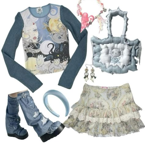 (｡･ω･｡) Sixth Deminsion Style, 6th Dimension Clothing, Junimocore Outfits, Sixth Dimension, Tights Leg Warmers, Cute Kawaii Outfits, Silly Clothes, Funky Clothes, Funky Outfits