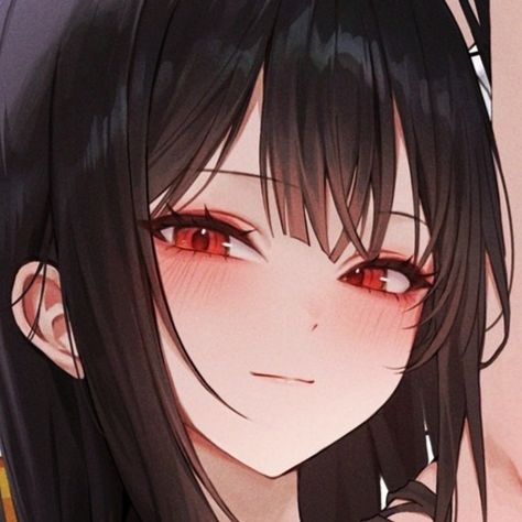 Anime Black Hair Black Eyes, Anime Pfp Female, Black Hair Red Eyes, Cool Pfps For Discord, Y2k Profile Picture, Pretty Drawings, Manga Cute, Cute Anime Profile Pictures, Anime Artwork Wallpaper