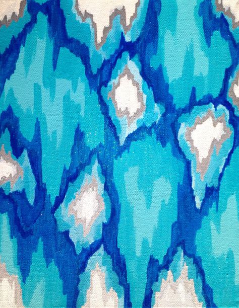 Frozen Glitter Ice Blue Ikat Canvas Artsy Patterns, Diy Christmas Canvas, Couples Canvas Painting, Christmas Paintings On Canvas, Texture Painting On Canvas, Small Canvas Paintings, Canvas Painting Tutorials, Cute Canvas Paintings, Round Canvas