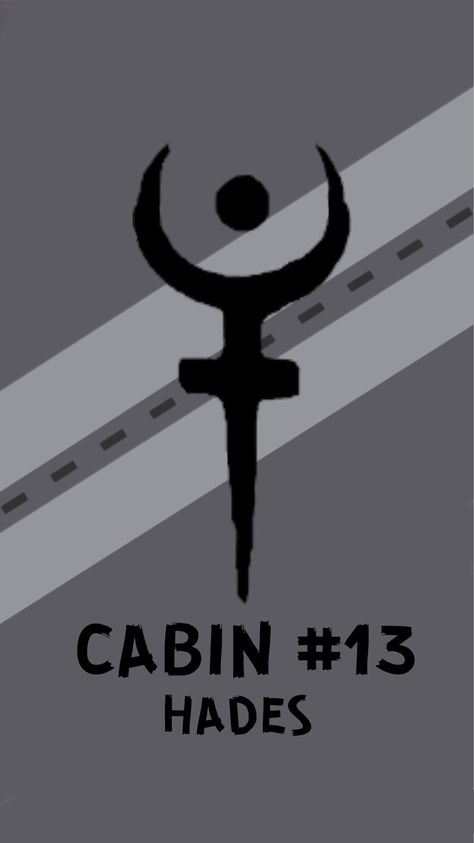 I'll make all the cabins! Cabin 13 Wallpaper, Percy Jackson Cabin 13, Cabin 13 Aesthetic, Hades Cabin 13, Cabin 13 Hades, Tatuagem Percy Jackson, Percy Jackson Tattoo, Hoo Aesthetic, Hades Cabin