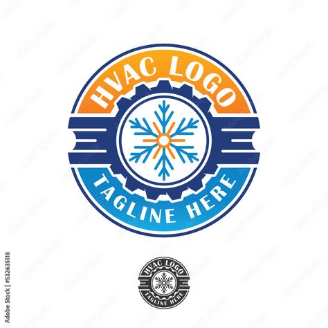 Professional HVAC logo design vector isolated, snowflake, logo HVAC circular emblem cool and trendy, gear wheel setting icon hvac service, heating and cooling llc logo Stock Vector | Adobe Stock Hvac Logo Ideas, Hvac Logo, Snowflake Logo, Setting Icon, Hvac Company, Volkswagen Van, Gear Wheels, Hvac Services, Service Logo