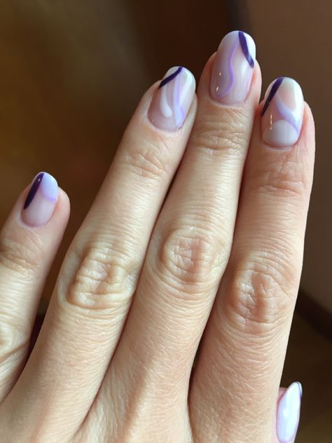 Shalac Nails, Lilac Shades, Abstract Nail, Nail Gel, Nails Ideas, Trendy Nails, Spring Nails, Nail Design, Nail Inspo