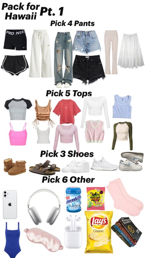 Game Pick A Outfit, Pack For Hawaii, Road Trip Bag, Cute Travel Outfits, A Outfit, Casual Preppy Outfits, Cute Lazy Day Outfits, Lazy Day Outfits, Cute Preppy Outfits