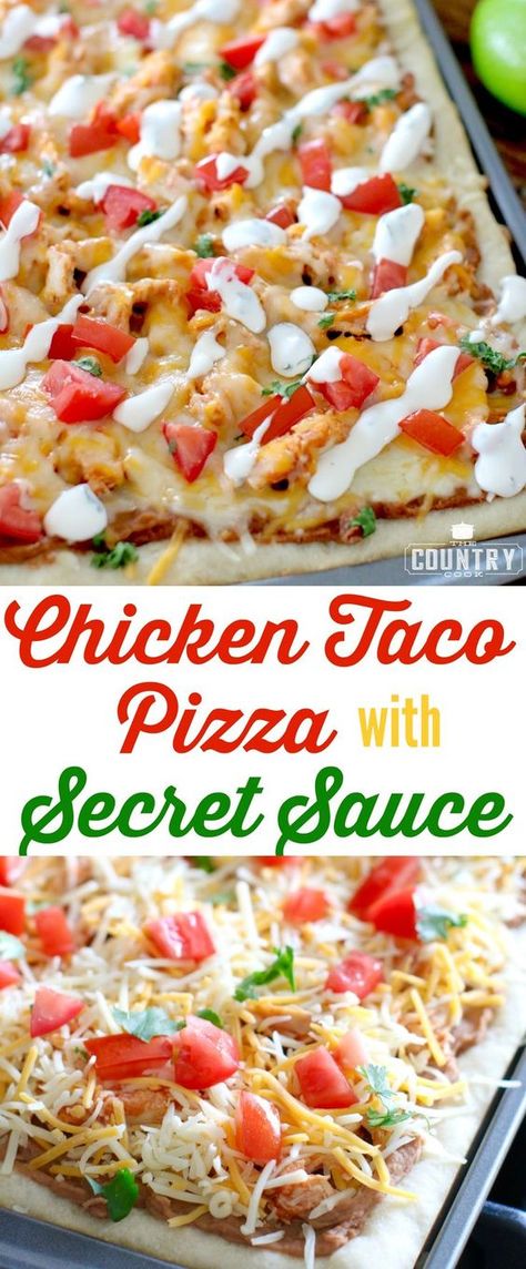 Secret Sauce Recipe, Pizza Taco, Del Taco, Pizza Shop, Taco Pizza, Country Cook, Chicken Taco, The Country Cook, Meal Preparation