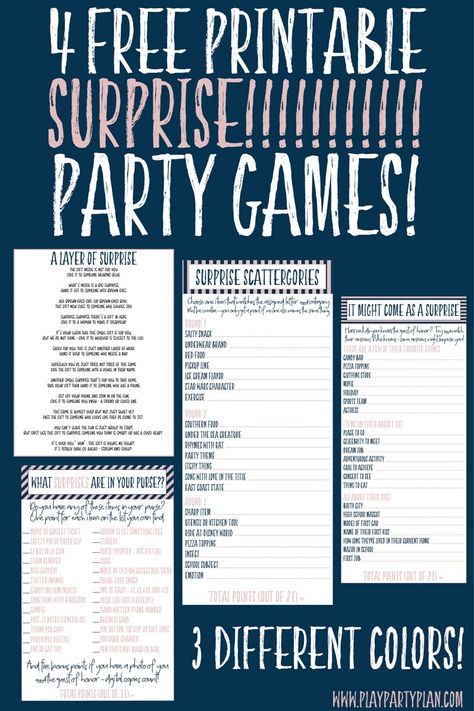 Need ideas for how to throw a surprise party for husband, for best friend, or even for mom? Tons of great surprise party ideas including themes, decorations, invitations, and even printable surprise party games! #printable #freebie #freeprintable #partyplanning #party #partyideas #partygames #games #Evite20 #ad 60th Bday Party Games, 80th Bday Party Games, Games To Play At A 60th Birthday Party, This Is Your Life Party Ideas, 70th Birthday Games Ideas, 50th Bday Party Games, 50th Birthday Game Ideas, Surprise Party Games, Surprise Party Ideas For Best Friend