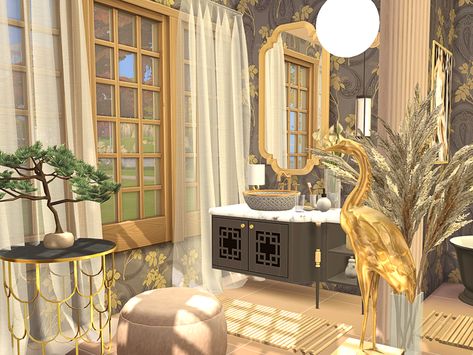 The Sims Resource - isara bathroom - cc Sims 4 Mods Furniture Bathroom, Sims 4 Spa Bathroom, Sims 4 Cc Victorian Bathroom, The Sims 4 Cc Resource Bathroom, Chic Bathroom Sims 4, Paris Bathroom, Lily Vases, Sims 4 Bedroom, Jungle Adventure