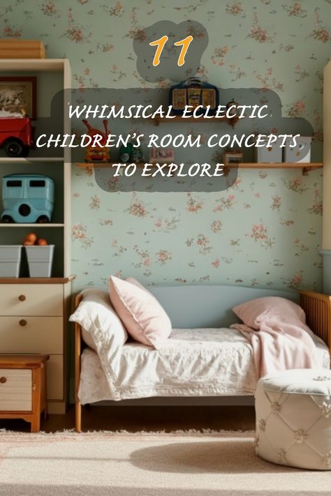 I'm in love with these 11 whimsical and eclectic children's room concepts! From charming floral wallpaper to playful decor, this space is a dreamy blend of creativity and comfort. Perfect for sparking imagination and creating a cozy retreat for little ones, this design showcases how personal touches and unique pieces can come together for a magical atmosphere. Cozy Kids Room, Vintage Toddler Rooms, Whimsical Kids Room, Whimsical Playroom, Magical Kids Room, Fairytale Room, Japandi Dining Room, Eclectic Kids Room, Vintage Kids Room