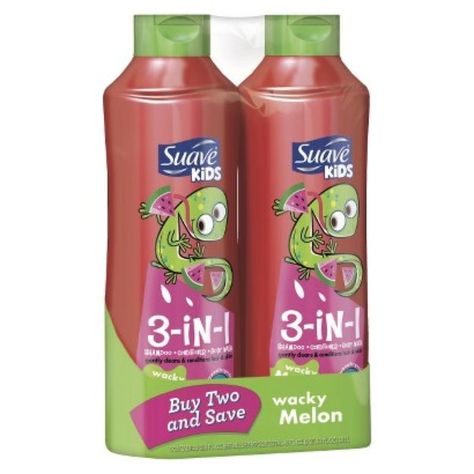 Suave Kids 3-in-1 Wacky Melon Shampoo & Conditioner 22.5 oz, Twin Pack Suave Kids, Suave Shampoo, Color Safe Shampoo, Best Shampoo, Herbal Essences, Best Shampoos, Shampoo Conditioner, Happy Colors, 3 In 1