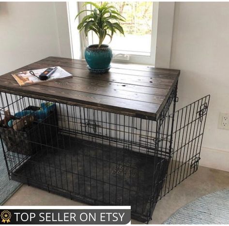 Dog Crate Topper, Crate Topper, Dog Crate Table, Crate End Tables, Wire Crate, Dog Kennel Cover, Kennel Cover, Dog Kennel Furniture, Crate Table