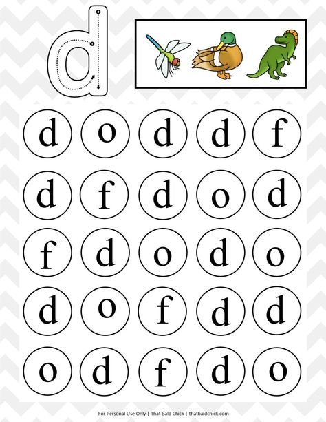 The Lowercase Do A Dot Letter D printable is a fun one. It has a dragonfly, a duck, and dinosaur on it. Lowercase Do A Dot Letter D To download your own copy of the Lowercase Do A Dot Letter D printable, simply right click on the image and allow it to open in a... Letter D Printable, Writing Worksheets Kindergarten, Free Handwriting Worksheets, Tracing Letters Preschool, Dot Alphabet, Letter D Worksheet, Free Printable Alphabet Worksheets, Alphabet Letter Worksheets, Letter Recognition Worksheets