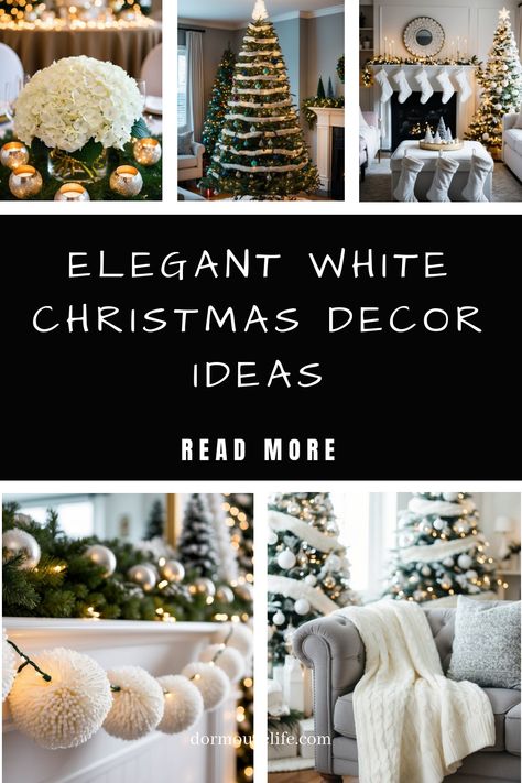 Transform your home into a winter wonderland with elegant white Christmas decor. Embrace the simplicity and beauty of snowy whites that radiate a sense of peace and serenity. Create a cozy ambiance with twinkling lights, fluffy faux fur throws, and shimmering ornaments. Let the magic of the season fill every corner of your space as you celebrate in style. Whether you prefer a modern minimalist look or a classic snowy scene, white Christmas decor is timeless and sophisticated. White Christmas Decor Ideas, Elegant Holiday Decor, Faux Fur Tree Skirt, Stockings With Names, Snow House, Snowy Scene, Christmas Organization, Pine Garland, A White Christmas