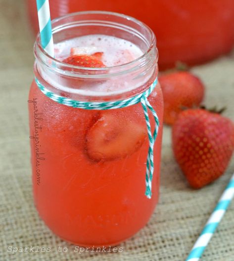 Strawberry Slush Punch is the perfect combination of fruity and fizzy thanks to the yummy strawberry slush mixture reacting to the soda. Strawberry Slush Punch, Slush Punch, Strawberry Punch, Strawberry Slush, Frozen Limeade, Lemonade Concentrate, Lemon-lime Soda, Sparkling Cider, Strawberry Jello