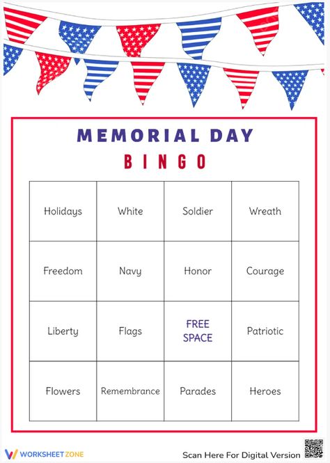 Use this universally loved game to celebrate Memorial Day in the classroom. Bingo is a great way to introduce and review vocabulary. Try it out! #holidays #memorialday #memorialdaybingo #bingogames #bingocards #worksheets #memorialdayworksheets #gamesforkids #activitiesforkids #printablesforkids #freeprintables Classroom Bingo, Bingo Games, Bingo Cards, In The Classroom, The Classroom, Preschool Activities, Try It, Bingo, Games For Kids