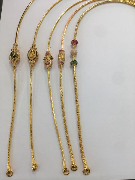 Pustal Tadu Designs, Thali Chain, Pretty Gold Necklaces, Mangalsutra Chain, Gold Temple Jewellery, Gold Jewels Design, Modern Gold Jewelry, Online Gold Jewellery, Gold Mangalsutra Designs