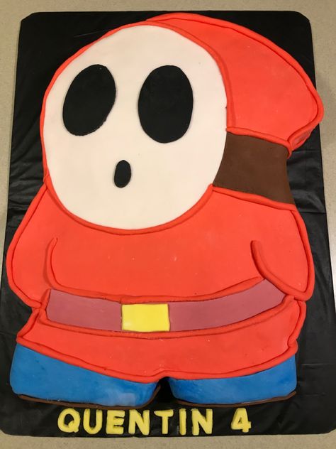 Shy Guy Birthday Cake, Shy Guy Birthday Party, Guy Birthday Cake, Guy Birthday, Shy Guy, Mens Birthday Party, Birthday Cakes For Men, Minecraft Cake, Cakes For Men