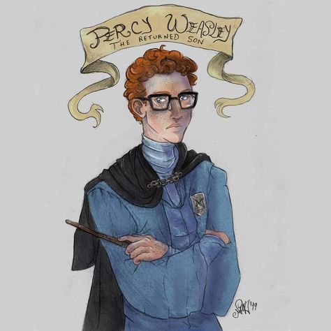 Art by @noeizumi on Insta Percy Weasley Fanart, Weasley Fanart, Percy Weasley, Oliver Wood, Trans Rights, Prisoner Of Azkaban, Harry Potter Cast, Harry Potter Series, Deathly Hallows