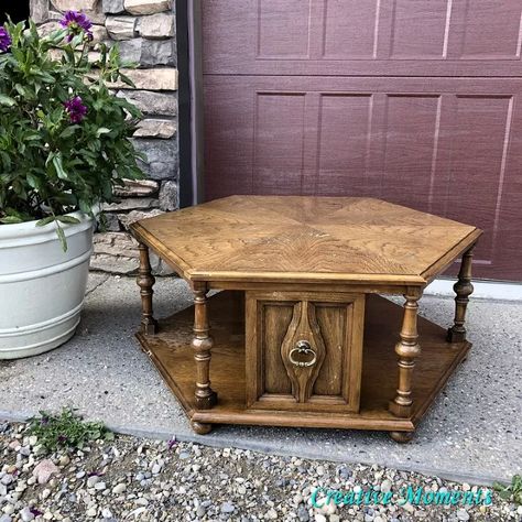 How to Paint a Charcoal Geometric Coffee Table DIY | Hometalk Refurbished Coffee Tables, Coffee Table Upcycle, Ikea Lack Table, Geometric Coffee Table, Garage Sale Finds, Rattan Coffee Table, Industrial Coffee Table, Diy Candle Holders, Solid Wood Coffee Table