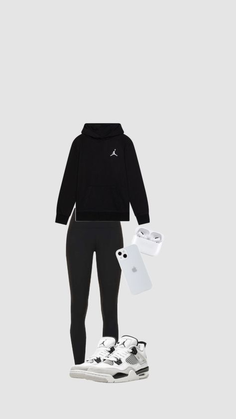 #jordans #nike #leggings #hoodie #iphone #airpods Jordans With Leggings, Nike Legging, Jordans Nike, Iphone Airpods, Comfy Outfits Winter, Leggings Hoodie, Cute Nike Shoes, Cute Outfits For School, Cute Nikes